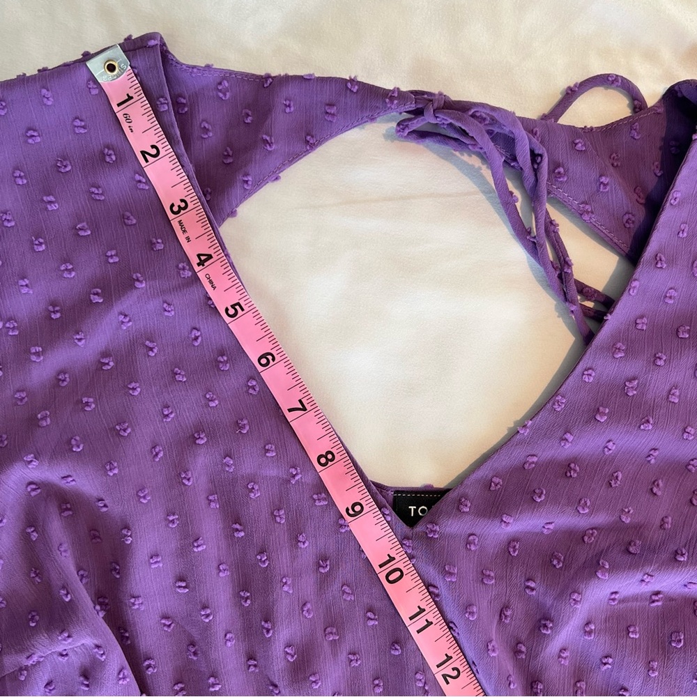 Torrid Purple Tea Length Clip Dot Open Back A-Line Dress Size 1 - Picture 10 of 17